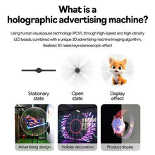 Load image into Gallery viewer, 3D Holographic Projection Fan Dual Blade LED Display 224 RGB Lights WiFi APP Control Perfect for Advertising Party and Commercial Use,Gift,For party
