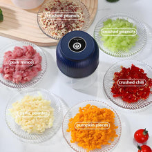 Load image into Gallery viewer, Electric Garlic Chopper 300ML Portable Mini Food Processor with 4 Sharp Blades – Cordless USB Rechargeable Vegetable Chopper for Garlic, Onion, Ginger, Chili, Meat, Spices &amp; Baby Food, Quick Kitchen Blender Gadget,For home,Gift
