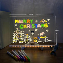 Load image into Gallery viewer, DIY Graffiti Acrylic Board with Pens, 1 Set Message Board Night Light,Erasable Drawing Board,Handmade Toy, Gift for Kids,Christmas Decor, Stocking Filler,Christmas present
