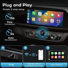 Load image into Gallery viewer, 2025 pgraded Wireless CarPlay Adapter,Effortlessly Convert Wired to Wireless CarPlay,Suitable for cars with carplay,Compatible with iPhone iOS 10+ &amp; Android Auto,Mini&amp;Stable Car Play Wireless Adapter portable screen head unit converter adapter,Gift
