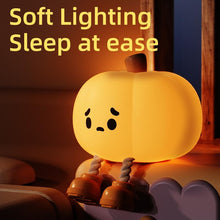 Load image into Gallery viewer, Cute Pumpkin Design Night Light, USB Rechargeable Pat Light, Universal Novelty Lighting for Home Bedroom Living Room Decor,Halloween decor
