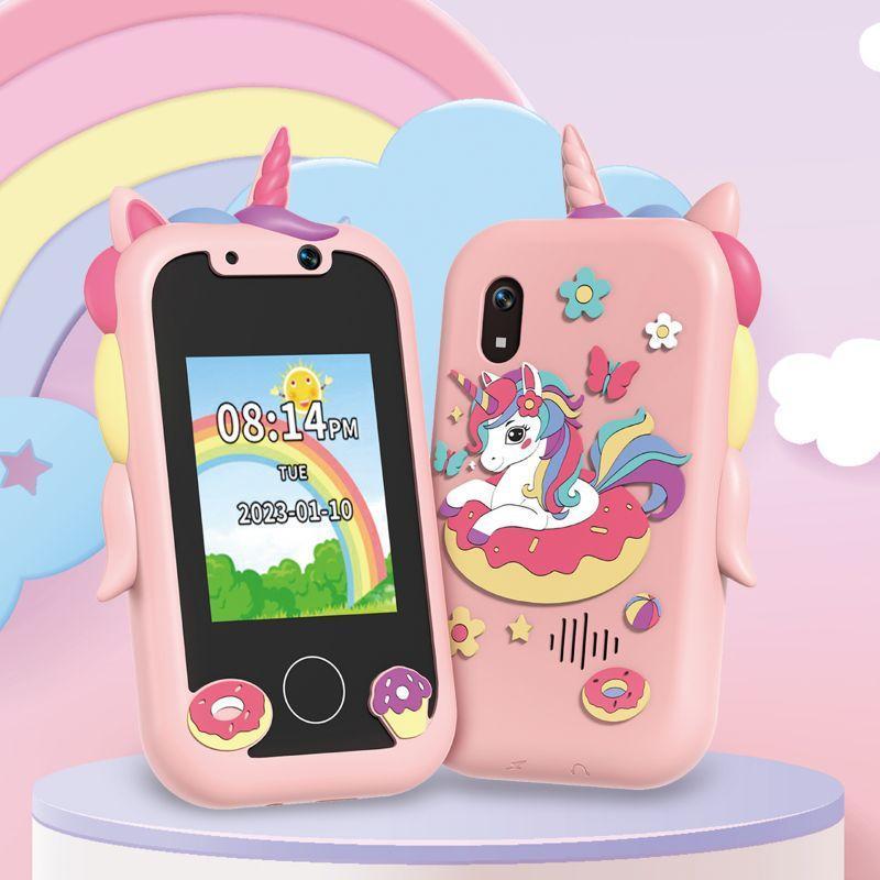 Cute Unicorn Design Toy Phone with Camera Cartoon Multifunctional Kids Phone Toy with Lanyard Fun Pretend Play Camera Toy for Toddlers Boys and Girls Kawaii Birthday Gift Idea for Children Perfect for Creative Play and Imaginative Learning,Christmas,Gift