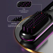 Load image into Gallery viewer, Portable Rechargeable Hair Straightener Brush, Multi-temperature Adjustable Hair Straightener, Straight &amp; Curly Hair Comb, Hair Styling Tool for Home &amp; Travel, Stocking Filler,Gift,

