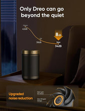 Load image into Gallery viewer, Dreo Electric Heater, 1500W Energy Efficient Space Room Heater, Upgrade Remote Portable Ceramic Fan Heaters, Thermostat, 3 Modes 12H Timer, Overheat &amp; Tip Over Protection, for Bedroom, Atom 316, Gold
